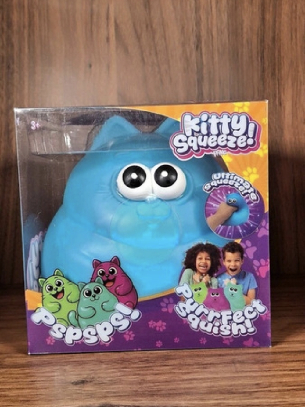 Kitty Squeeze Blue Squishy NWT